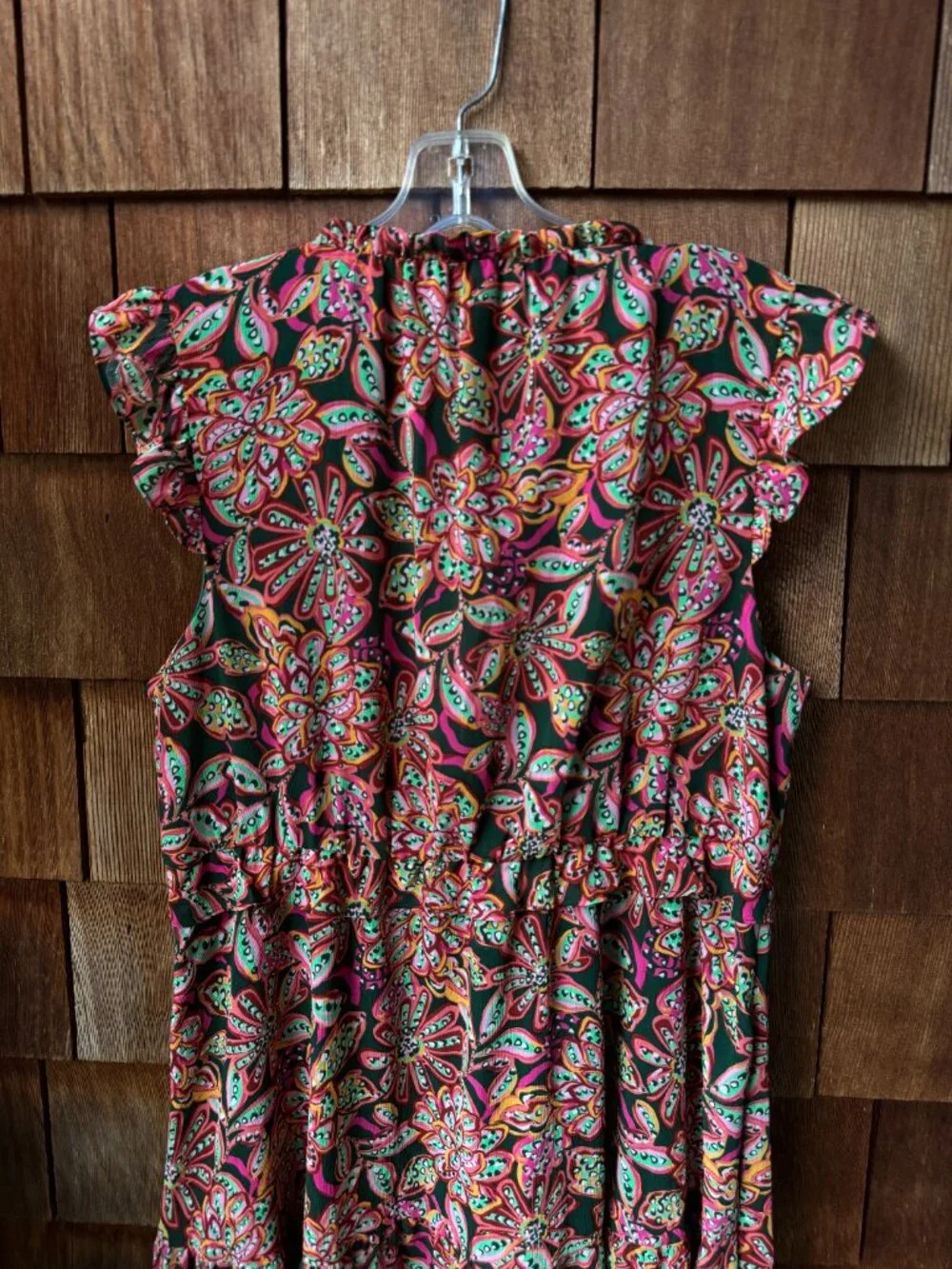 J. Crew Floral Print Tiered Ruffle V-neck Mini Dress in Women's 14